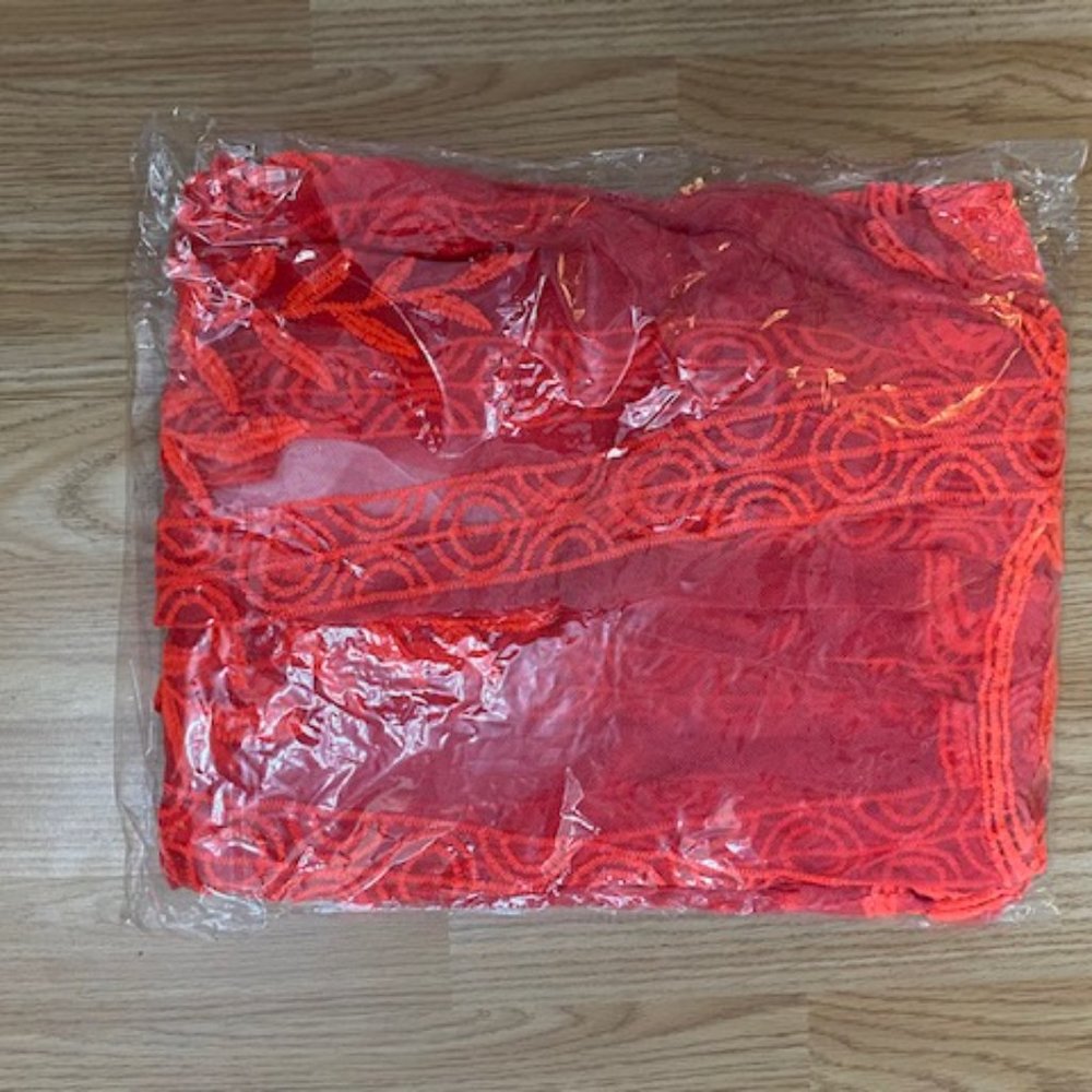 Coral Lace Duster with 3/4 Sleeves Kimono - Picture 7 of 7